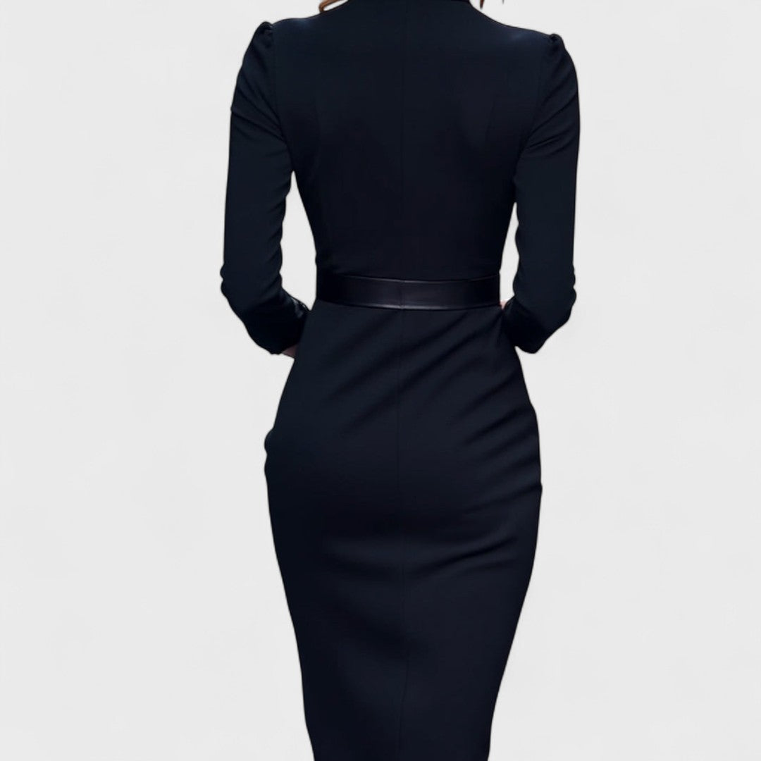 Sophia | Refined Dress with Belt and Collar
