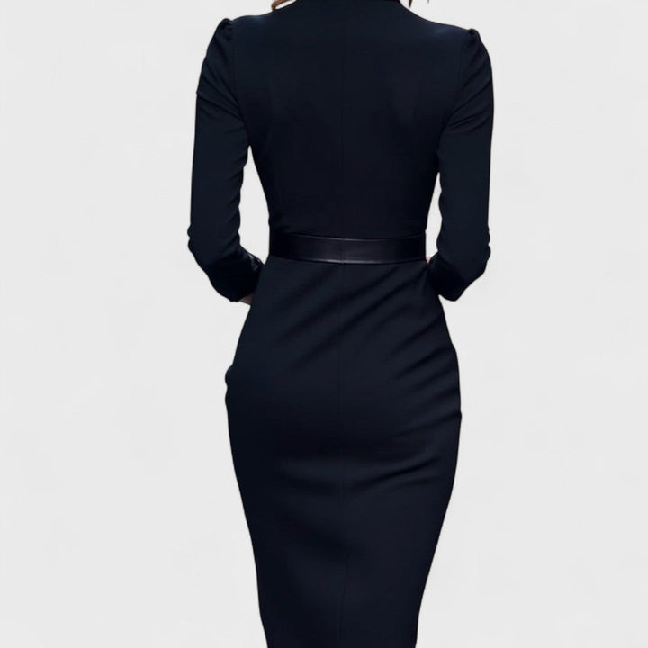 Sophia | Refined Dress with Belt and Collar