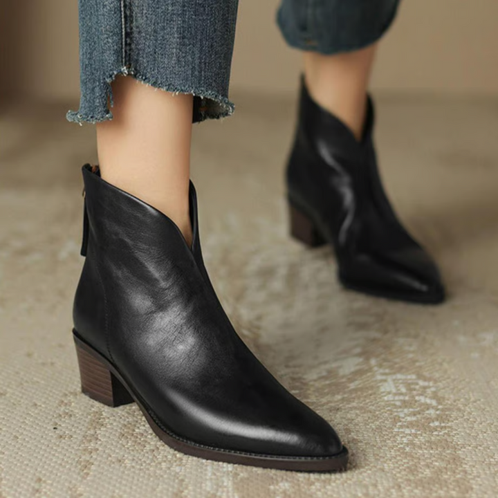 Charlotte | Luxury Ankle Boots with Low Heels