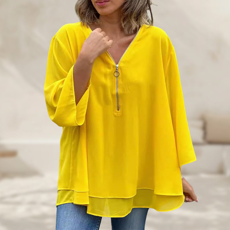 Selindra | Stylish V-Neck Flowy Top