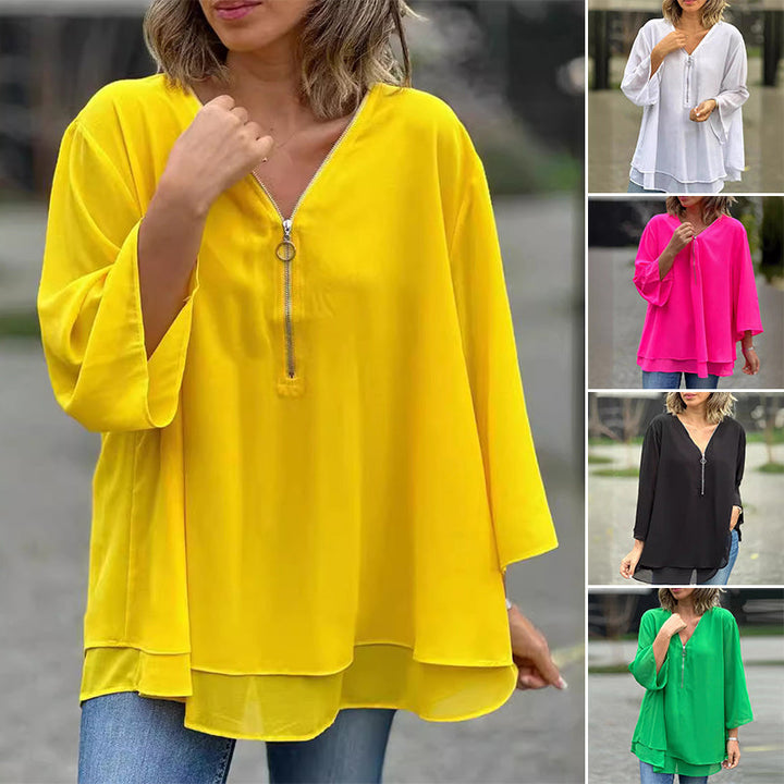 Selindra | Stylish V-Neck Flowy Top