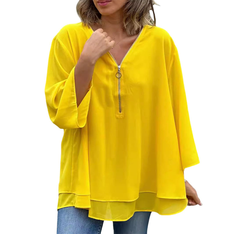 Selindra | Stylish V-Neck Flowy Top